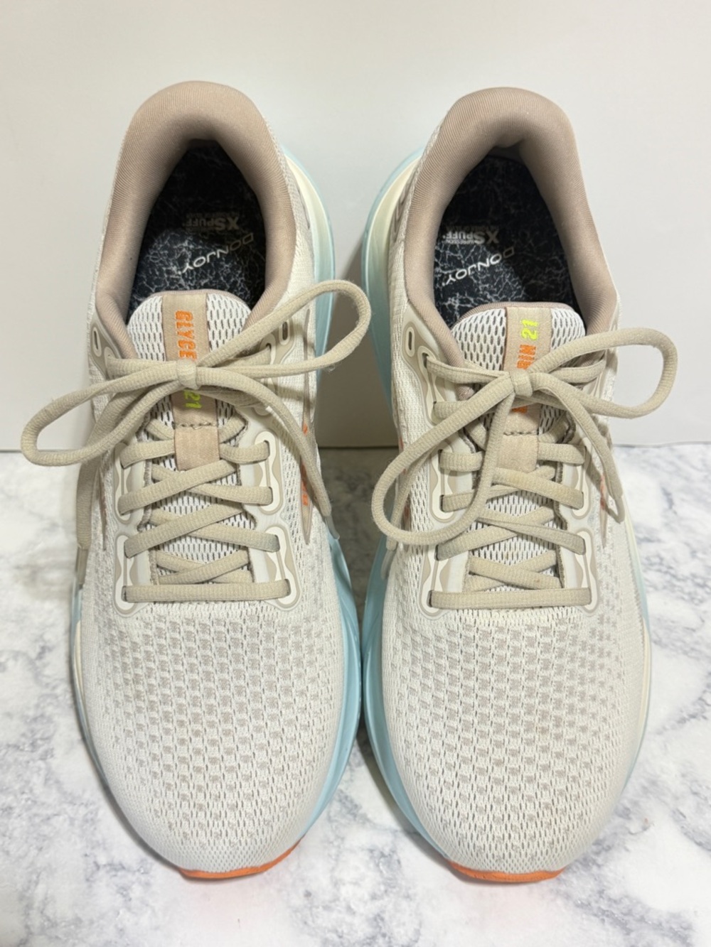 Brooks Glycerin 21 Road-Running Shoes Women's gray aqua coconut size 11 - Picture 3 of 13